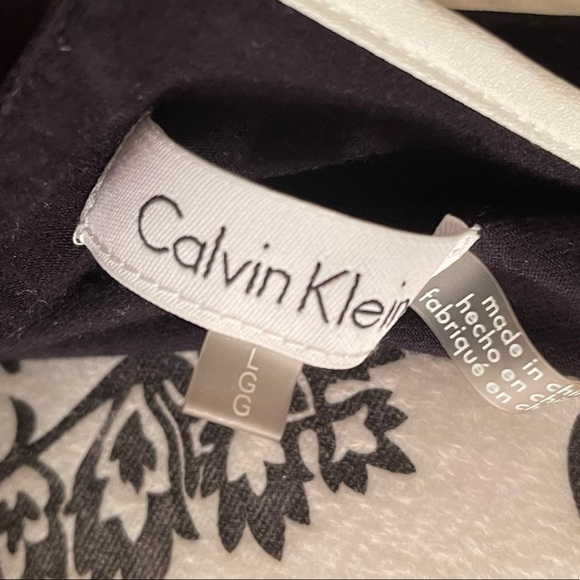 CALVIN KLEIN, sleeveless long black blouse with sheer black overlay, size L - Picture 8 of 8